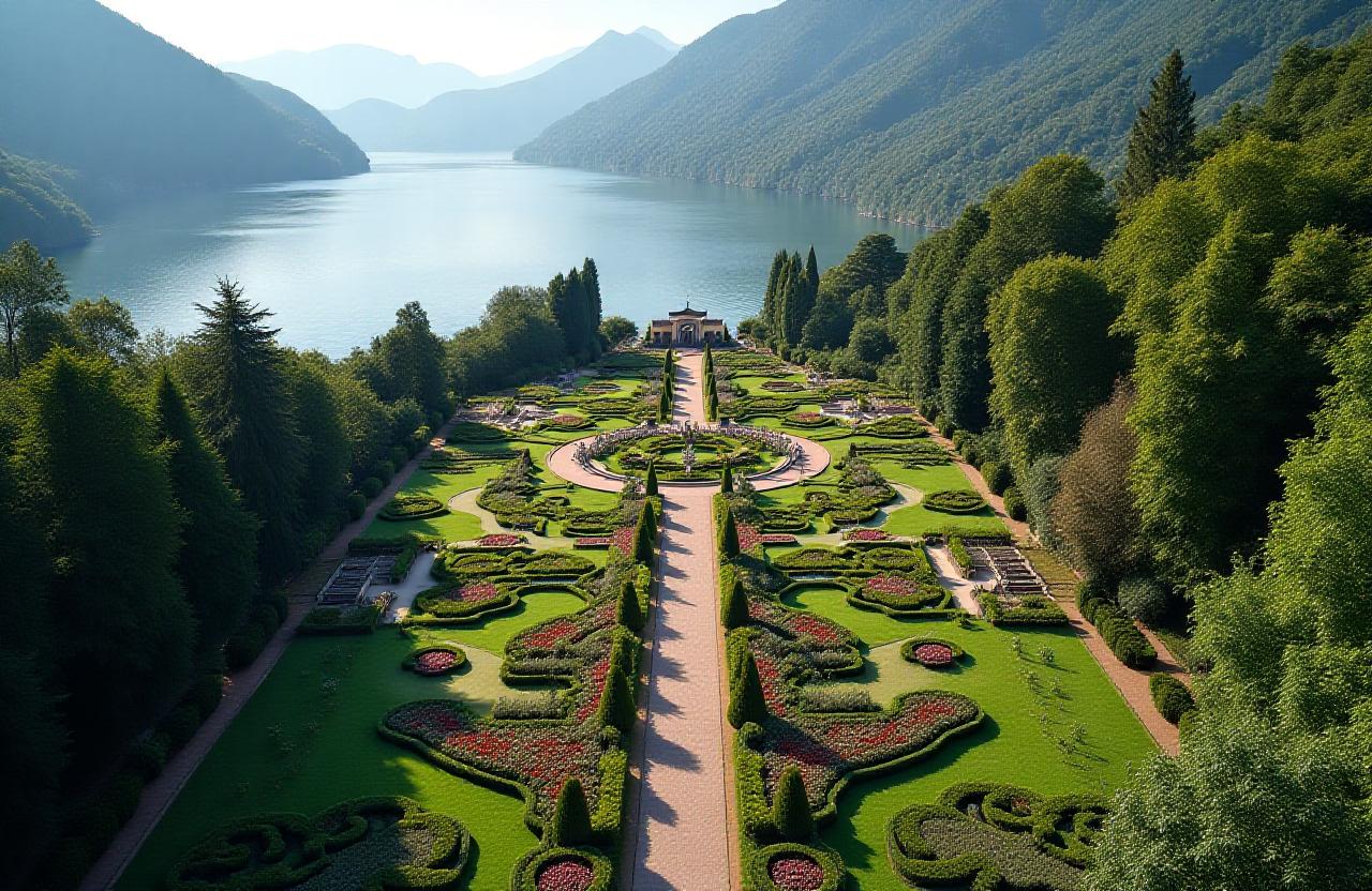 Giardino di villa sul Lago di Como 3