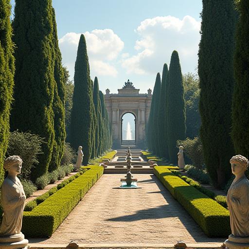 Un antico giardino storico italiano restaurato al suo antico splendore.